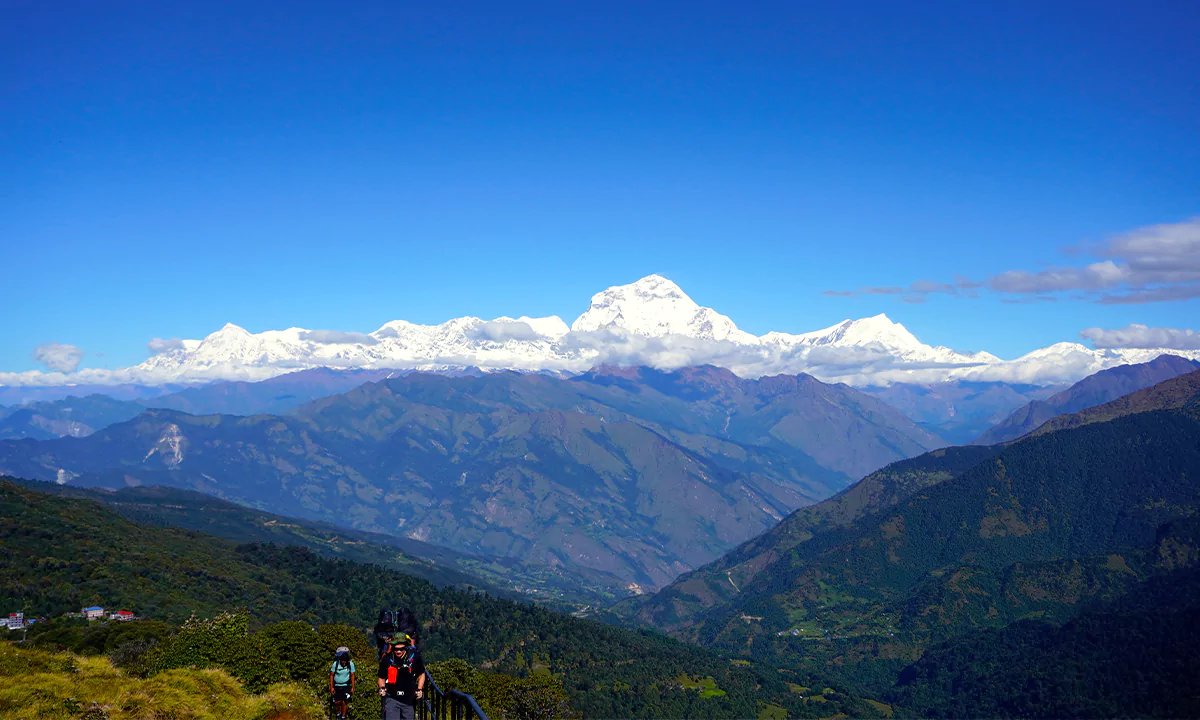 Views of the Annapurna region of the ghorepani poon hill trek
