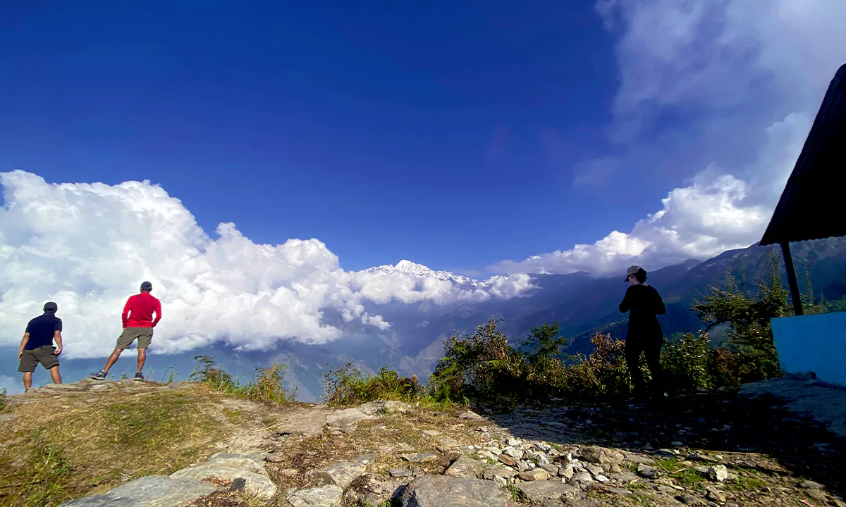 Mountain viewpoint on the Upper Manaslu Circuit Trek