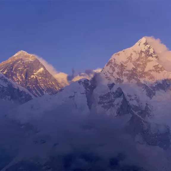 Sunset view over Mt. Everest from Everest Base Camp Trek