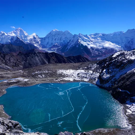 Lake view from Kongma la Pass during The Everest Three Passes Trek