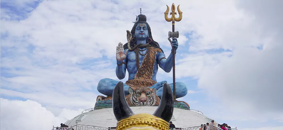 A huge statue of Lord Shiva located in the Pumdikot, Pokhara