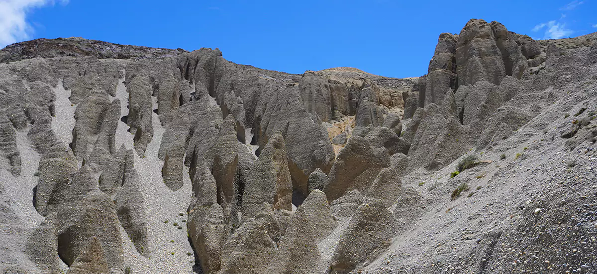 A unique Landscape shaped by wind time located in Upper Mustang