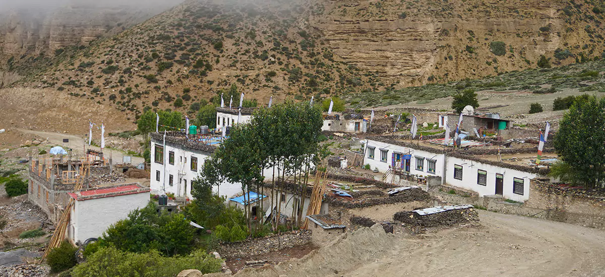 Syangboche Village of Upper Mustang seen while getting back from Lo Manthang