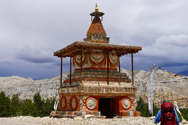 Chorten Gate in Tsarang Village welcomes trekkers during the Upper Mustang Trek.