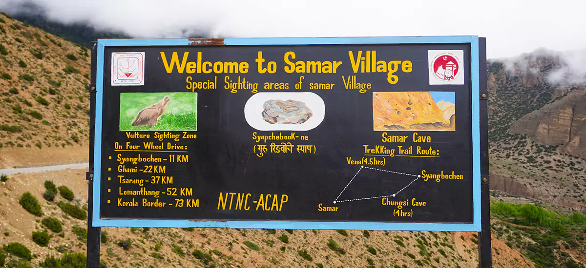 Information board seen during the Upper Mustang trek