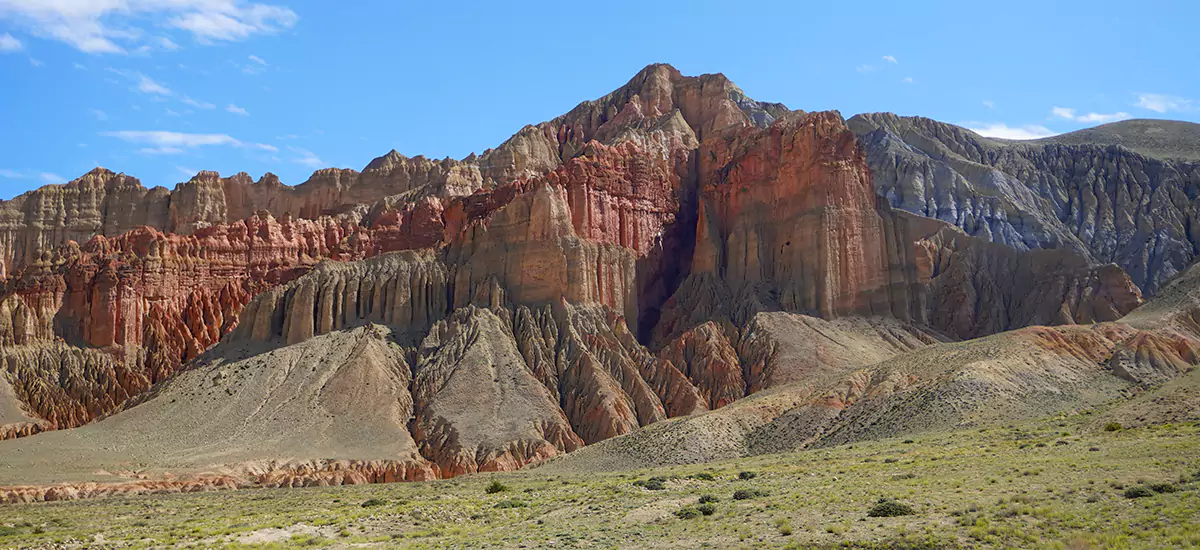Unique desert-like landscape of Upper Mustang