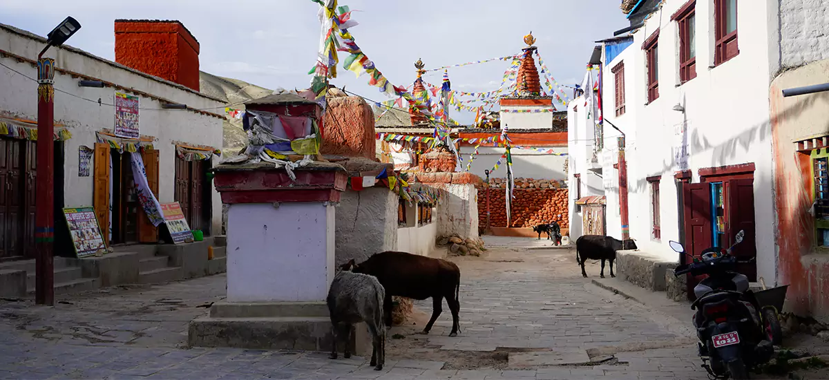 Chorten & Mani Wall in Lo Manthang of Upper Mustang