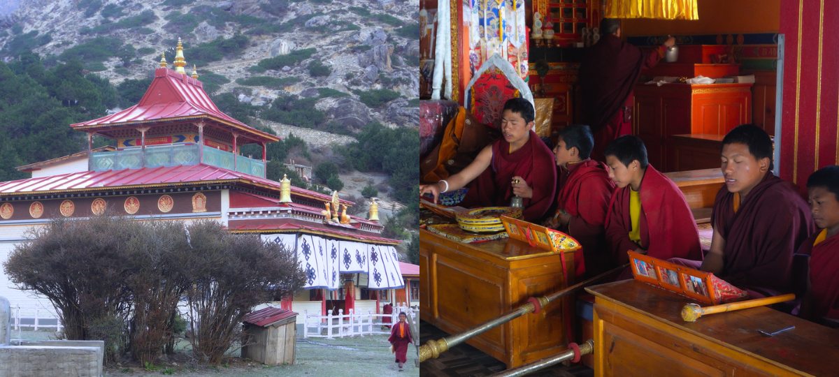 Young Monks chanting at Shatya Gumba (manastery) also know as Nar Phedi Gumba at Nar Phu Valley